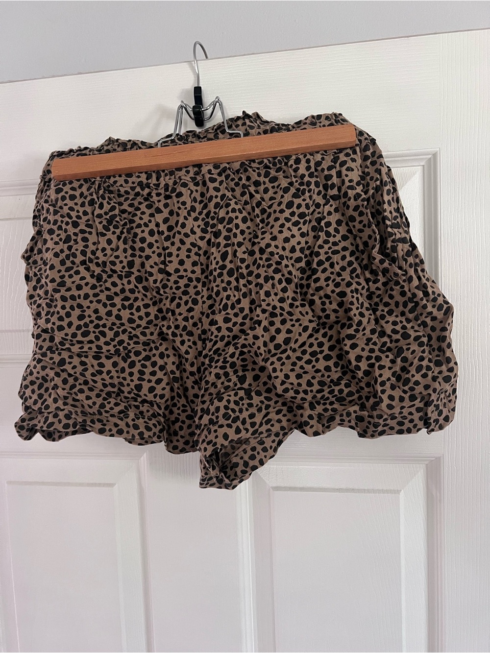 aerie Brown and Black Leopard-Print Ruffle Shorts